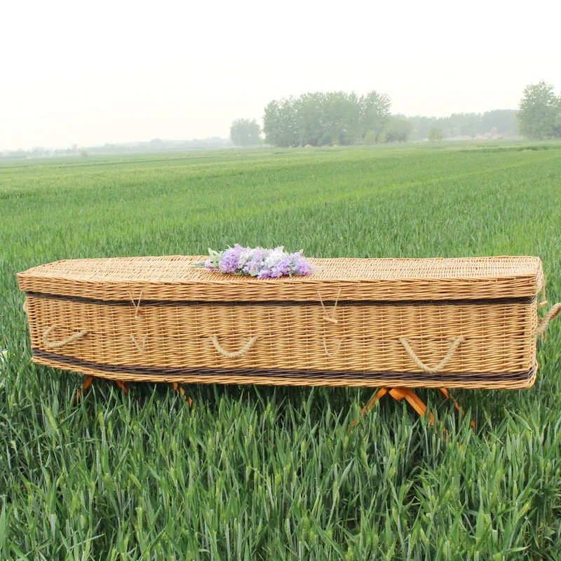 Best Quality Funeral Handmade Coffin Rattan Wicker Coffin Baskets