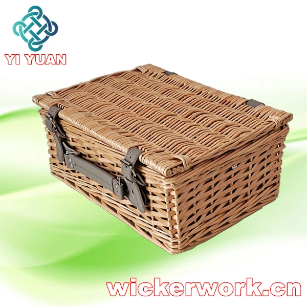 Wicker Willow Picnic Basket, Willow Basketry for Camping for Picnic