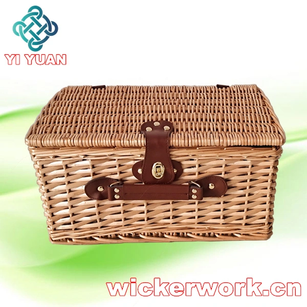 Wicker Willow Picnic Basket, Willow Basketry for Camping for Picnic