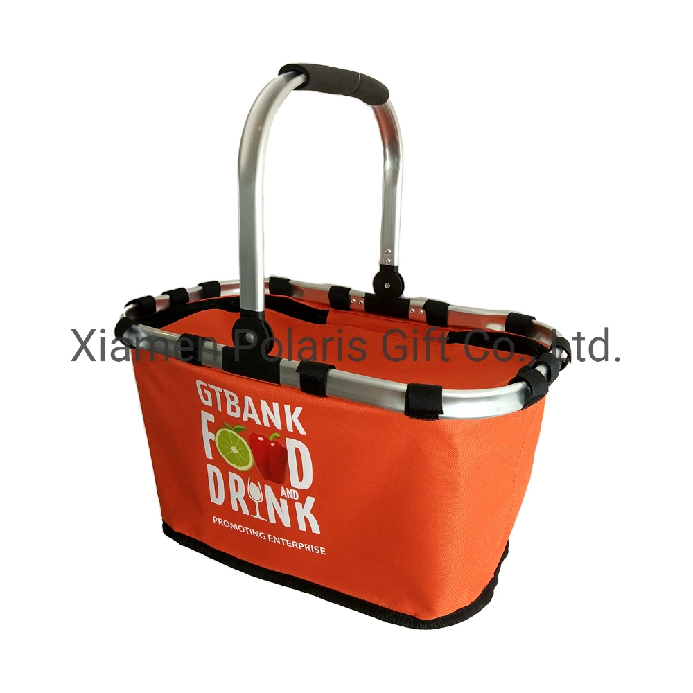 Custom Foldable Shopping Basket Picnic Basket with Anti-Rusted Handle